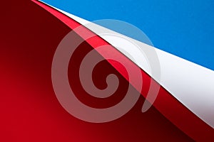 Red, white and blue abstract colored paper background, wallpaper