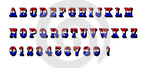 Red White Blue Alphabet Letters Text Patriotic USA photo