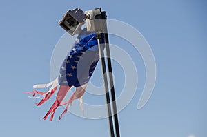 American Flag Windsock Blowing in the Breeze