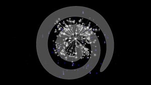 Red, white and blue animation of 4th of July fireworks display