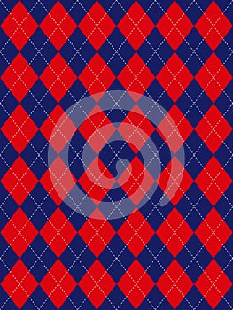 Red White and Blue Argyle