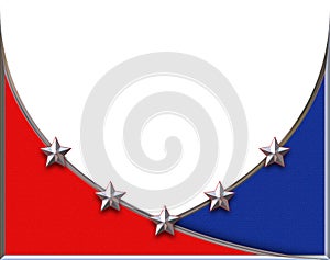 This is a Red white and blue background with chromed stars illus photo