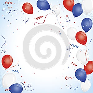 Red white and blue balloon celebration