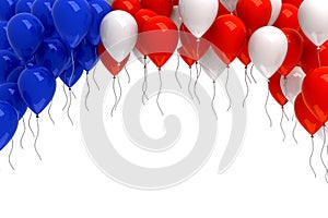 Red, white, and blue balloons background