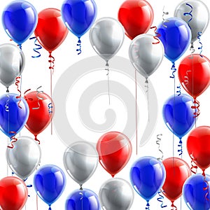 Red White and Blue Balloons Border Frame