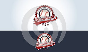 Red, white and blue, baseball logo sports bar