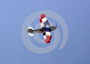 Red White and Blue Biplane