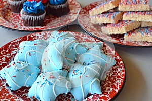 Red, White and Blue Cookies and Cupcakes