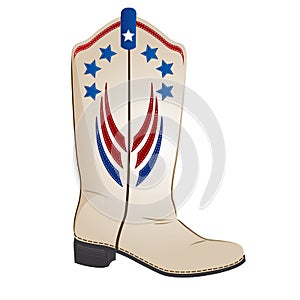 Red white blue cowboy boot