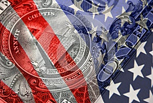 Red, White, and Blue Financial Symbols