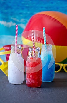 red white and blue frozen drinks