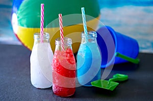 Red white and blue frozen drinks