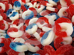 Red White and Blue Gummy candies