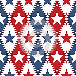 Red white and blue patriotic pattern with stars