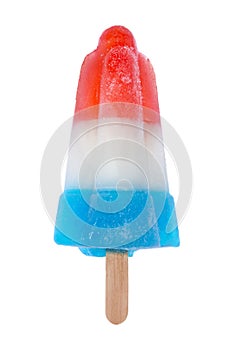 Red-white-and-blue popsicle isolated on white