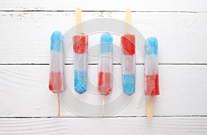 Red White and Blue Popsicles in a Bowl