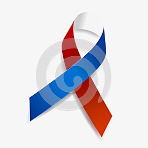 Red, white and blue ribbon Military and Troop Support, Patriotism, Remembering September 11, 2001 awareness . Isolated