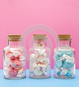 Red White and Blue Salt Water Taffy in Corked Jar