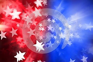 Red White Blue Stars Abstract American Background