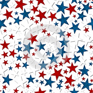 Red, white, and blue stars background that repeats and seamless