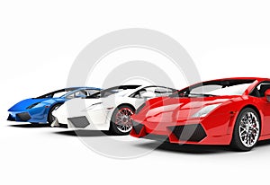 Red White and Blue Supercars photo