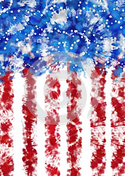 Red White and Blue Tie Dye American Flag