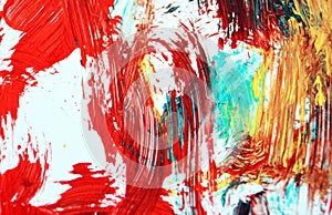 Red white blue yellow painting watercolor background, abstract painting watercolor background