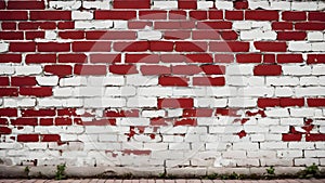 Red and white brick wall texture background.