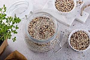 Red, white and brown quinoa.