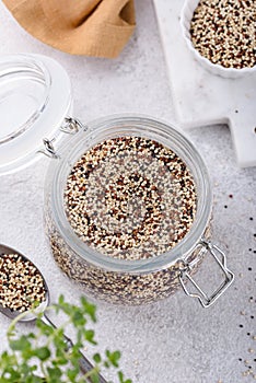 Red, white and brown quinoa.