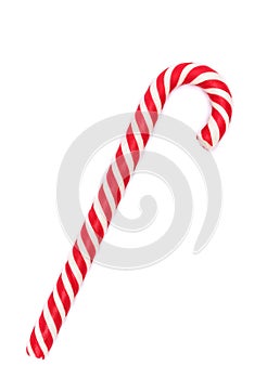 Red-white candy cane isolated on white