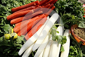 Red and white carrots