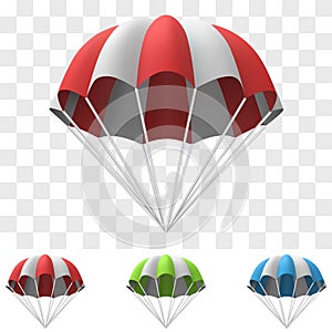 Red and White Cartoon Parachute Template