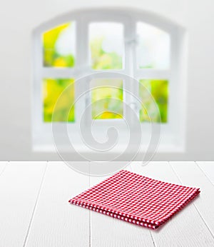 Red and white checked cloth in a country kitchen