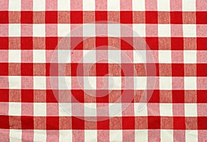 Red and white checked fabric