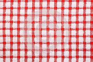 Red and white checked pattern cloth