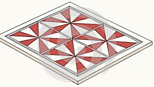 Red and White Checkerboard Geometric Pattern, vector design Generative AI