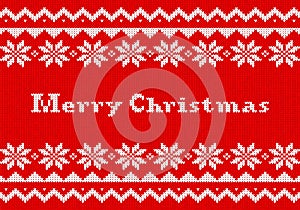 Red and white Christmas knit greeting card