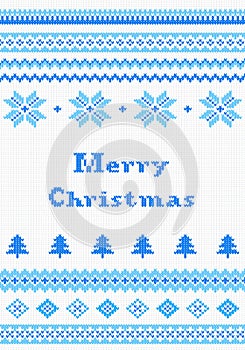 Red and white Christmas knit greeting card