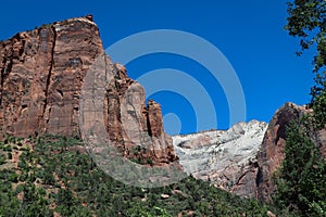 Red and White Cliffs at Zion