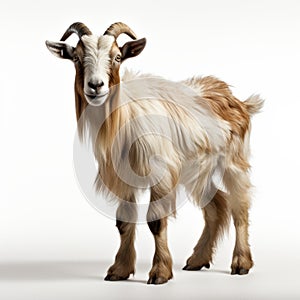 High Resolution Goat Portrait With White Background photo