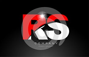red white color letter combination rs r s alphabet for logo icon design
