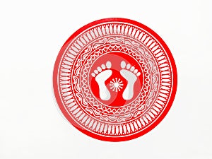 Red and white colour design in diwali