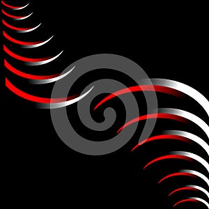 Red and  white Curved abstract design background vector photo