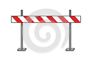 Red And White Dead End Barricade Vector