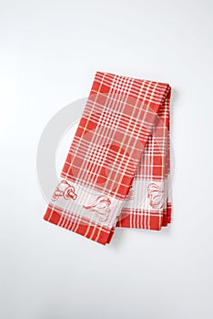 Red and white dishtowel