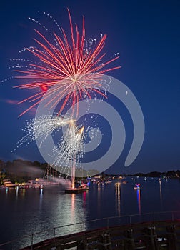 Fireworks over the water
