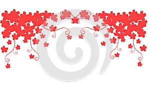 Red on white Floral frame.