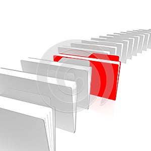 Red and white folders