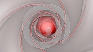 red and white futuristic spiral tunel